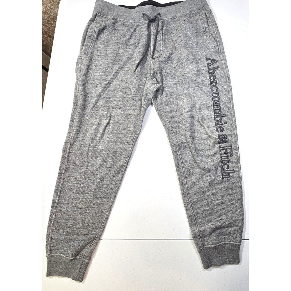 Y2K Abercrombie&Fitch Grey Vintage A&F Fleece Essential Sweatpants Jogger Medium